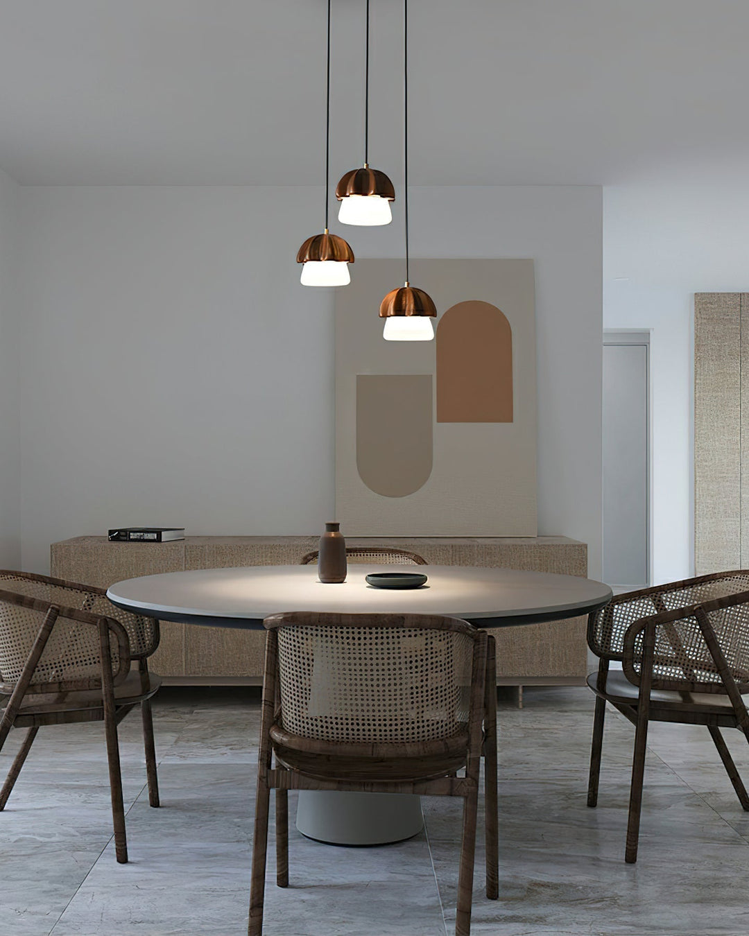 Lustra Suspension Champignon Cluster Bois &amp; Verre - Neutralighting