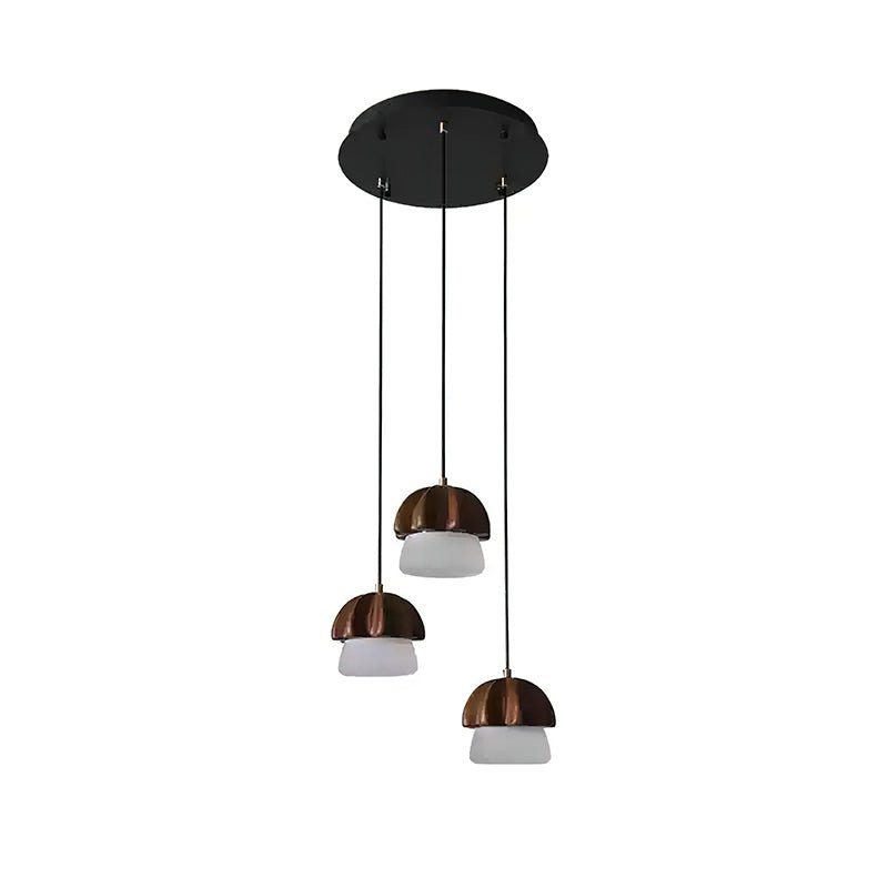 Lustra Suspension Champignon Cluster Bois &amp; Verre - Neutralighting