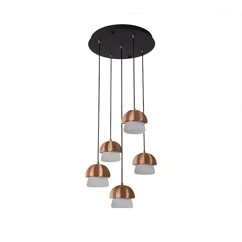 Lustra Suspension Champignon Cluster Bois &amp; Verre - Neutralighting