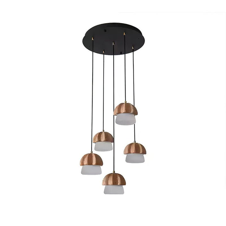 Lustra Suspension Champignon Cluster Bois &amp; Verre - Neutralighting