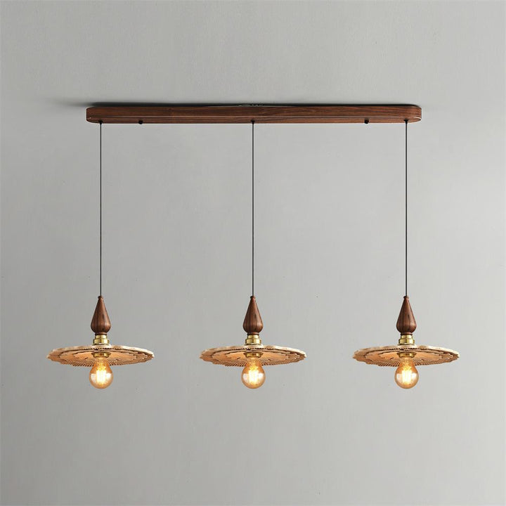 Mushroom Suspension Vintage Bois Laiton - Neutralighting