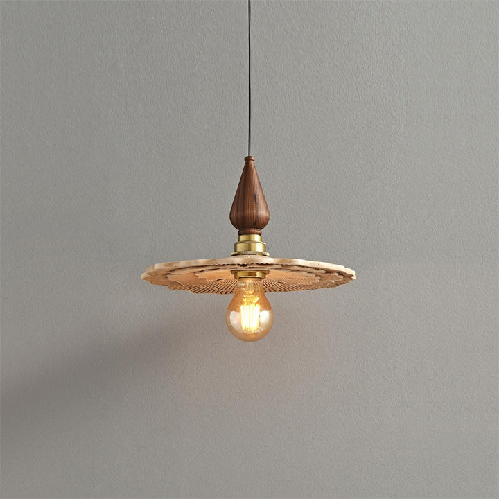 Mushroom Suspension Vintage Bois Laiton - Neutralighting