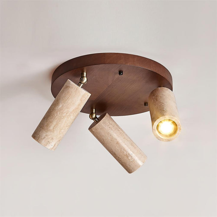 Ritta Plafonnier bois Travertin 3 Têtes Projecteur - Neutralighting