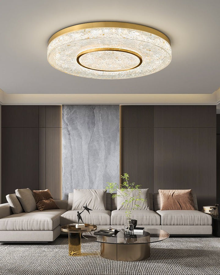 Lustra Plafonnier Cercle Mystérieux Laiton Résine - Neutralighting