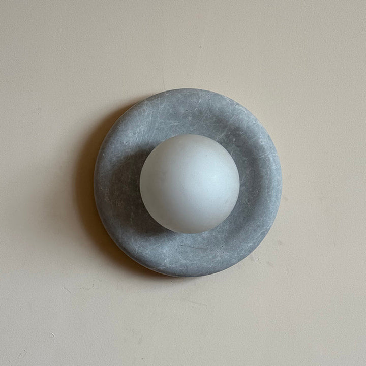 Aurvelyra Applique Murale en Verre Gris et Marbre Nordic Art Classic - Neutralighting