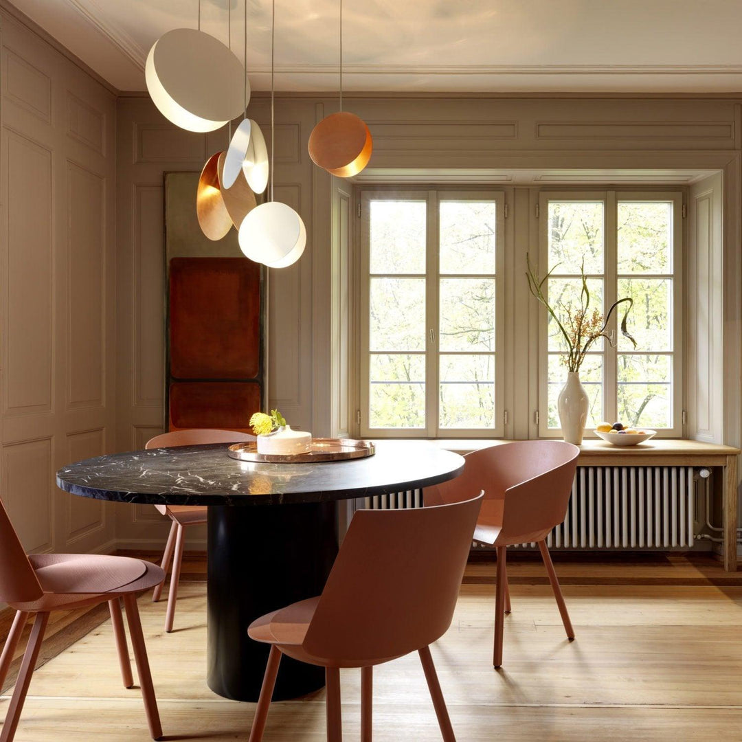 Valentina Ronde LED Suspension Blanc Rose Métal Blanc Salon Chambre - Neutralighting