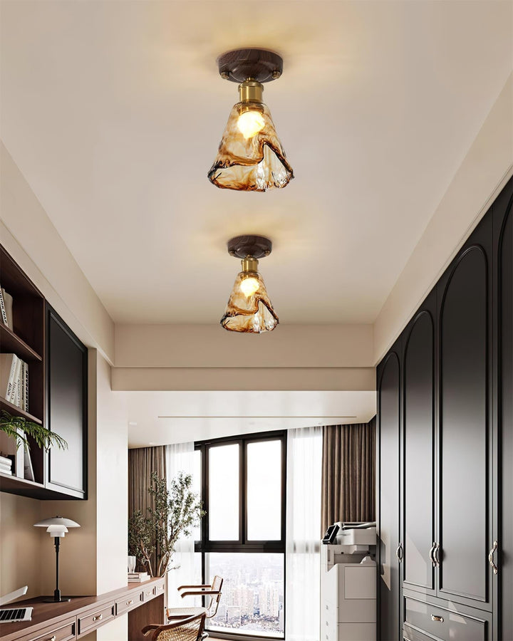 Velimo Plafonnier en Verre Ambre - Neutralighting