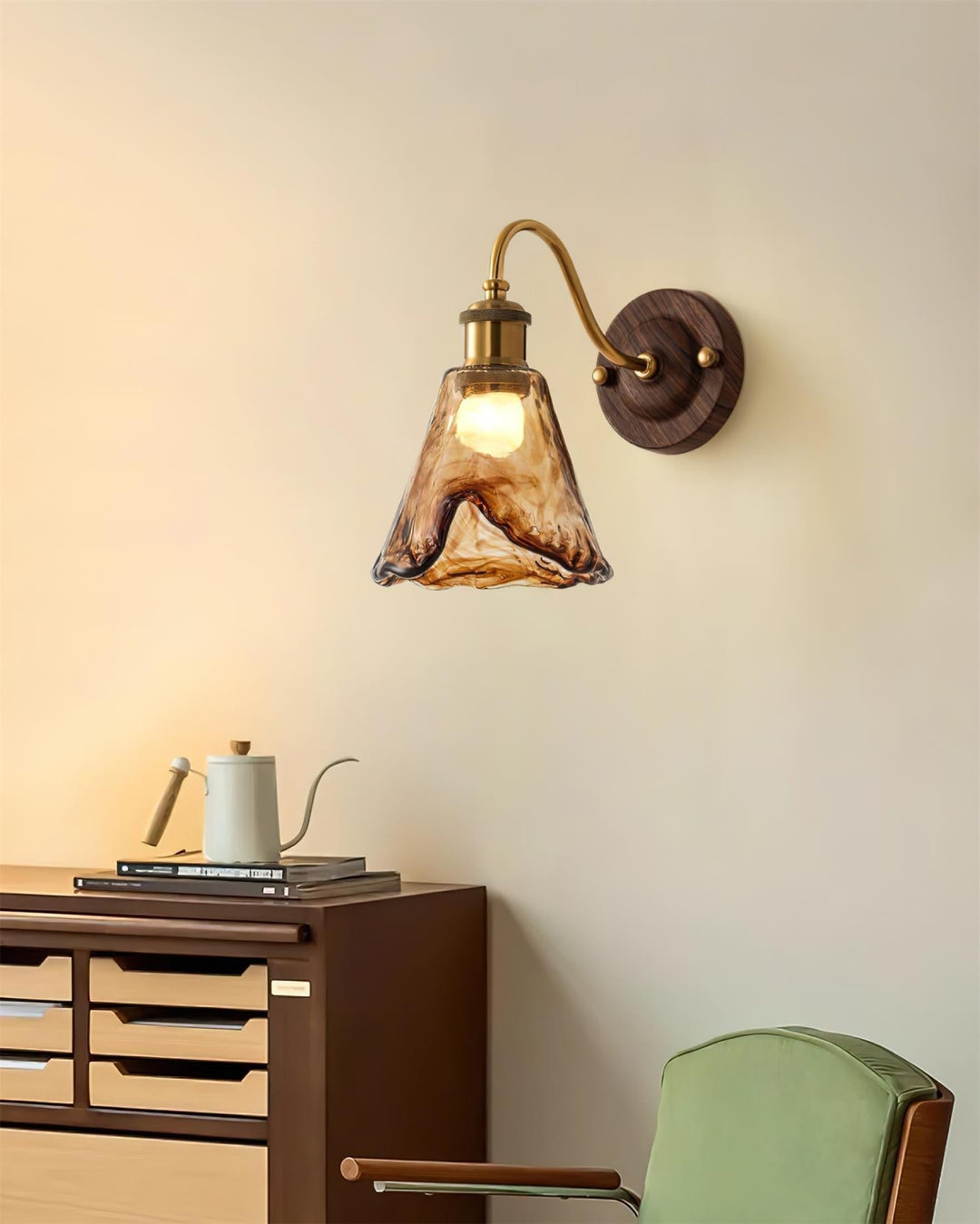 Zephyr Applique Murale Vintage Noyer Doré - Neutralighting