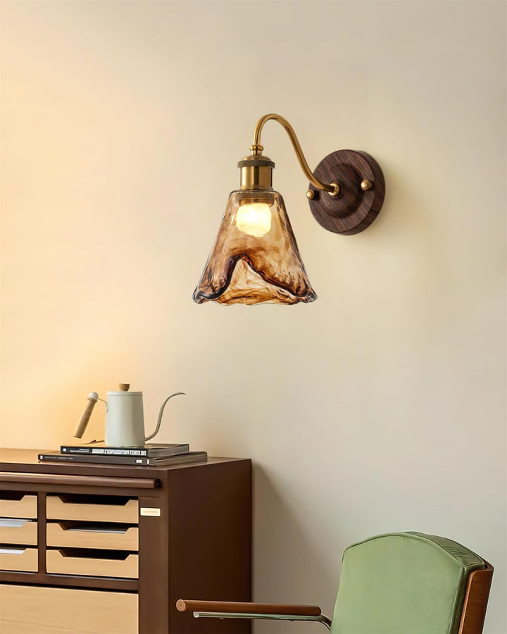 Zephyr Applique Murale Vintage Noyer Doré - Neutralighting