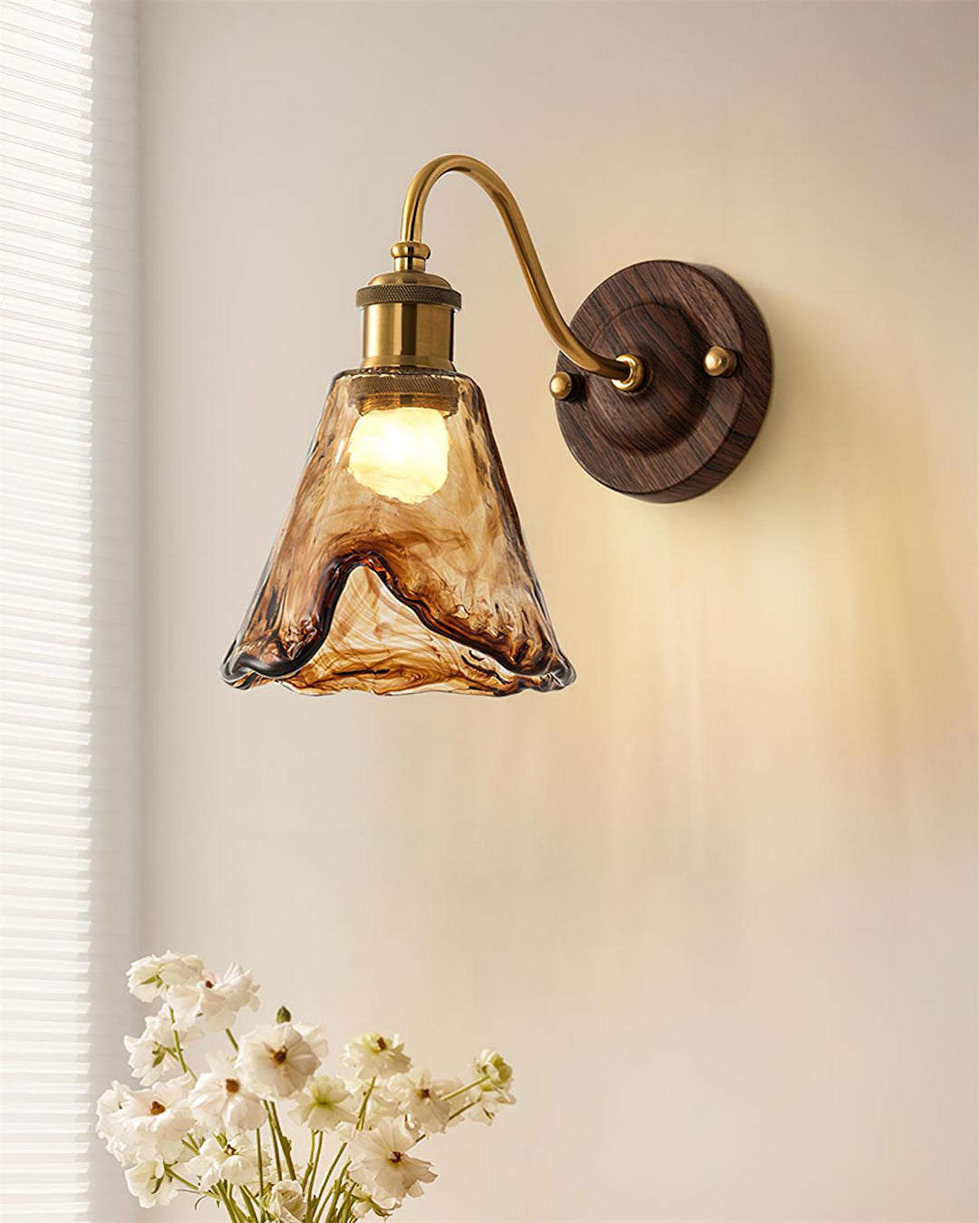 Zephyr Applique Murale Vintage Noyer Doré - Neutralighting