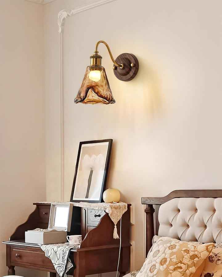 Zephyr Applique Murale Vintage Noyer Doré - Neutralighting