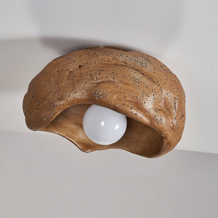 Nami Plafonnier Sculpté Travertin Roche Texture Rustique - Neutralighting