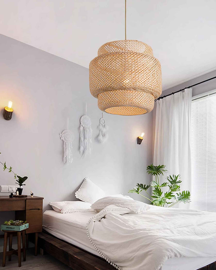 Kora Suspension Bambou Tissé Organique - Neutralighting