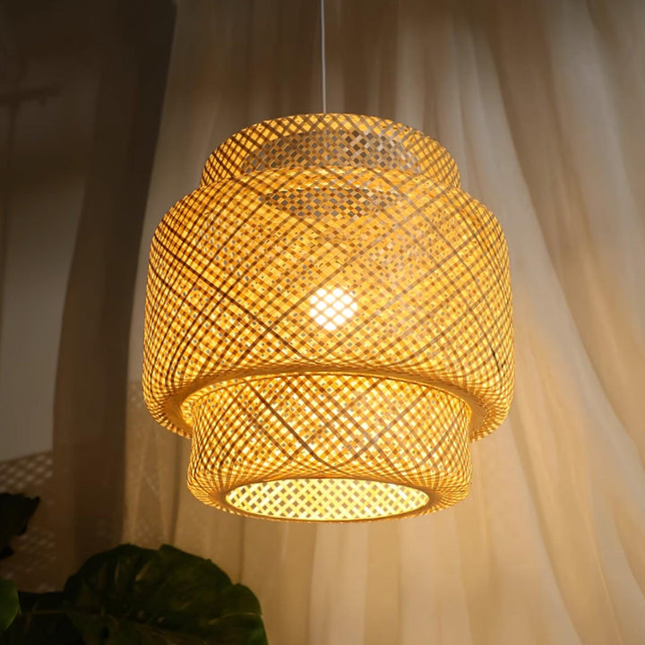 Kora Suspension Bambou Tissé Organique - Neutralighting