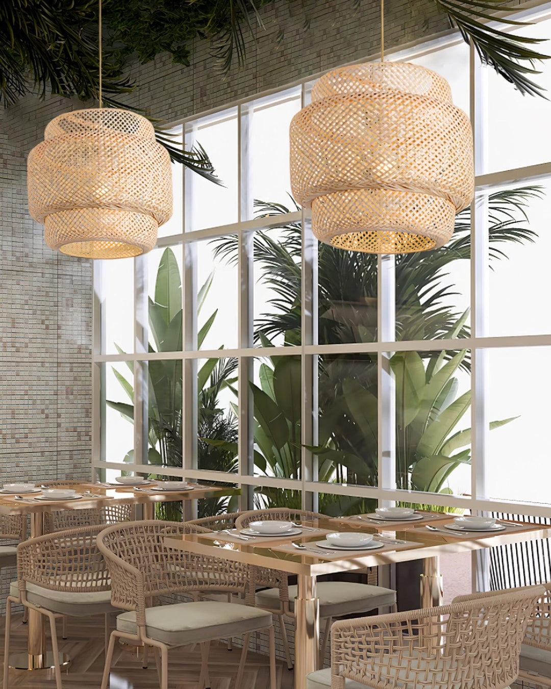 Kora Suspension Bambou Tissé Organique - Neutralighting