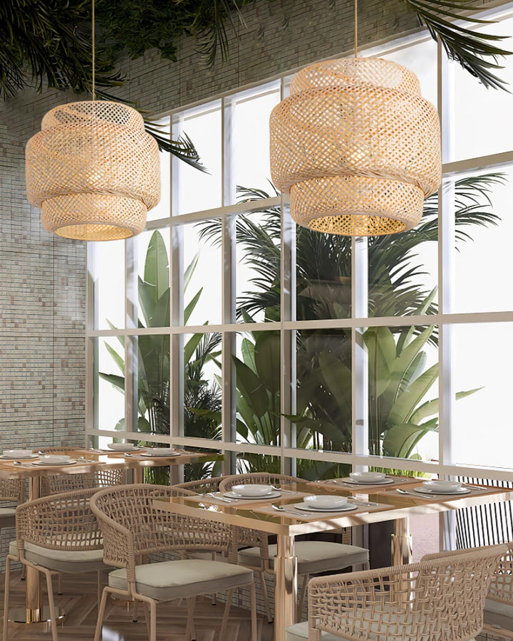 Kora Suspension Bambou Tissé Organique - Neutralighting