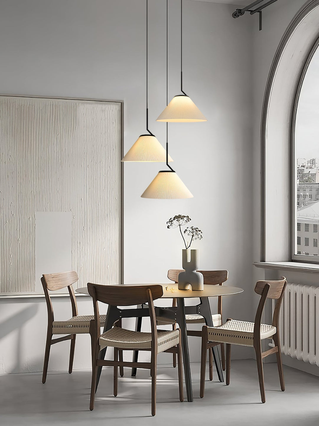 Nebra Plissé Suspension Tissu Minimaliste - Neutralighting