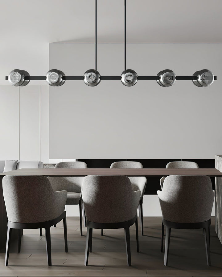 Lustra Chandelier Cadre Noir Verre Fumé Audacieux - Neutralighting