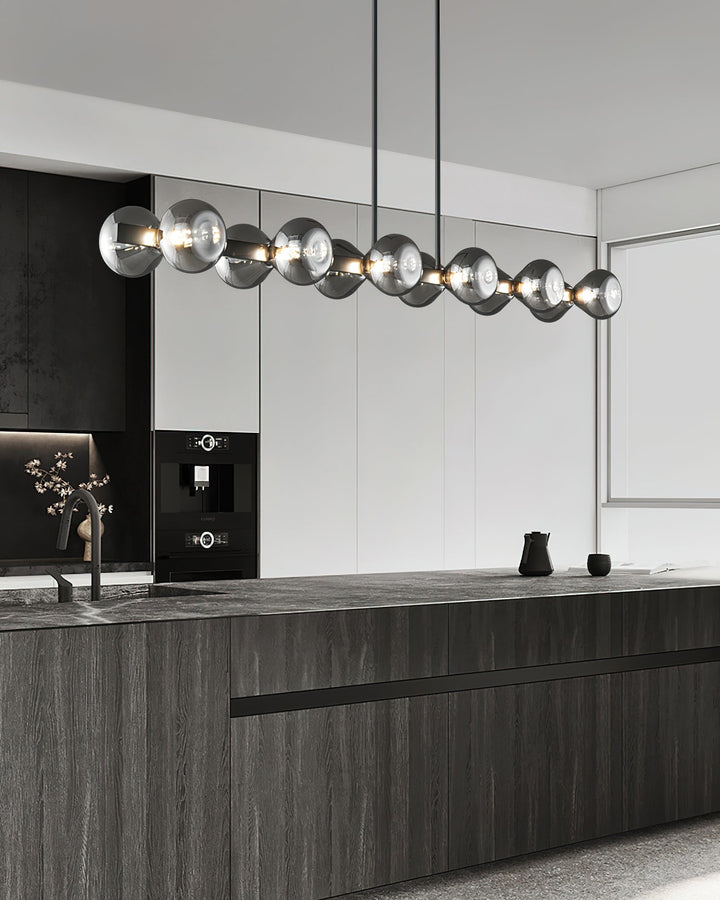 Lustra Chandelier Cadre Noir Verre Fumé Audacieux - Neutralighting