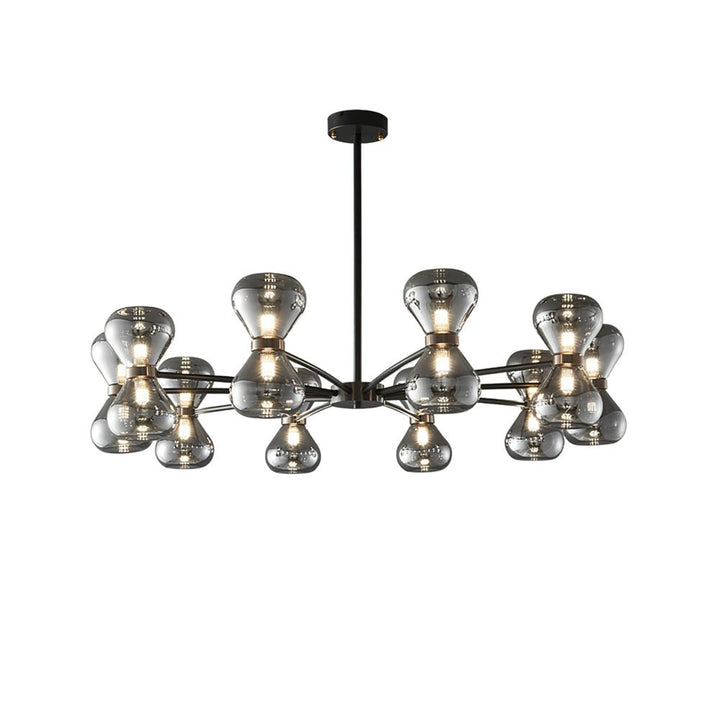 Lustra Chandelier Cadre Noir Verre Fumé Audacieux - Neutralighting