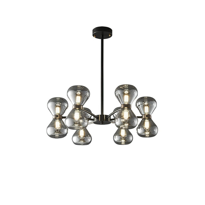 Lustra Chandelier Cadre Noir Verre Fumé Audacieux - Neutralighting
