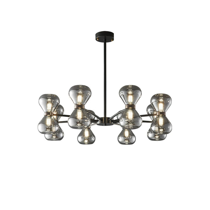 Lustra Chandelier Cadre Noir Verre Fumé Audacieux - Neutralighting