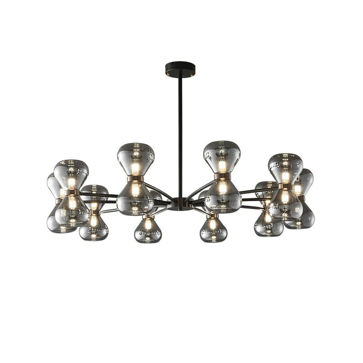 Lustra Chandelier Cadre Noir Verre Fumé Audacieux - Neutralighting