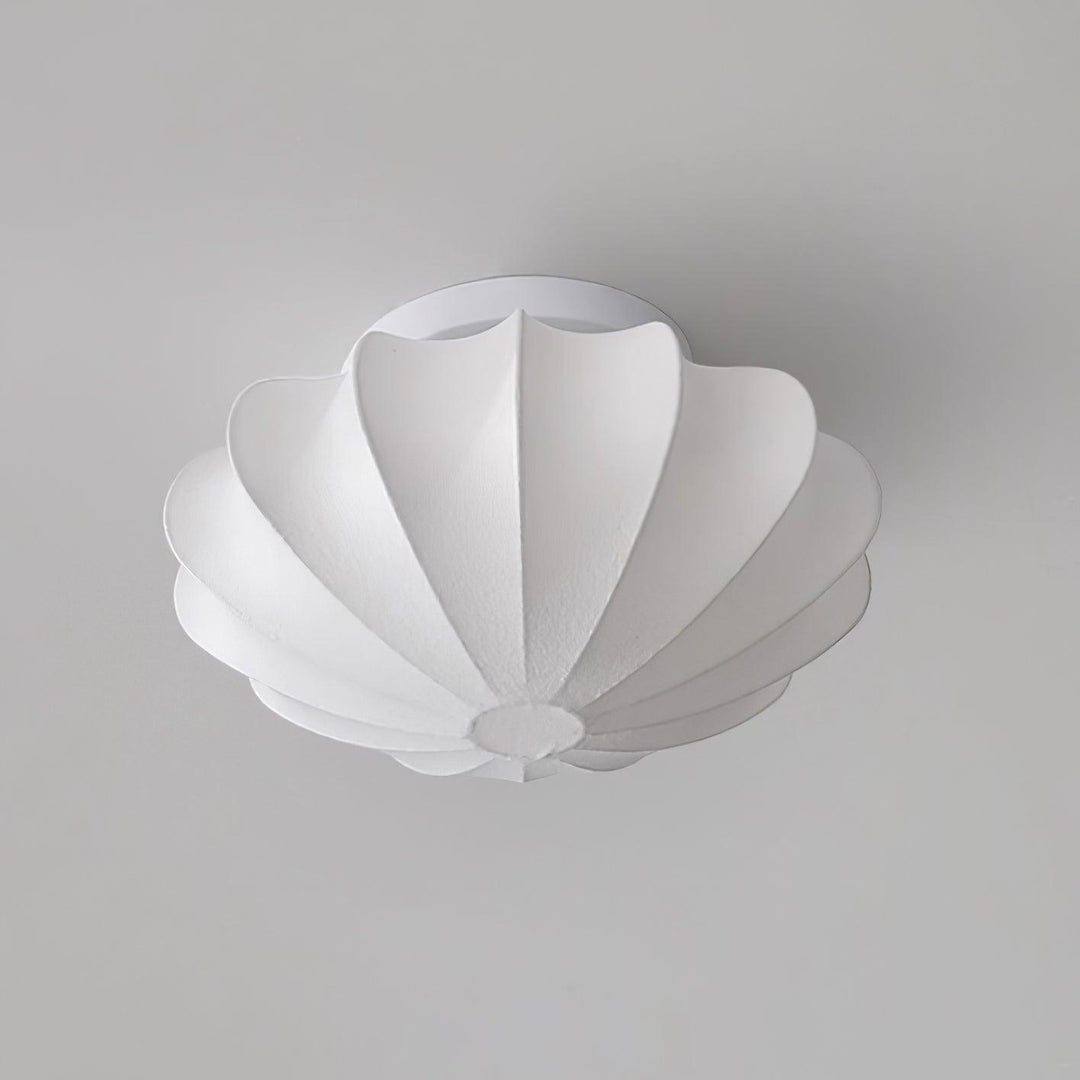 Solara Plafonnier Tissu Coquillage Sculptural Élégant - Neutralighting