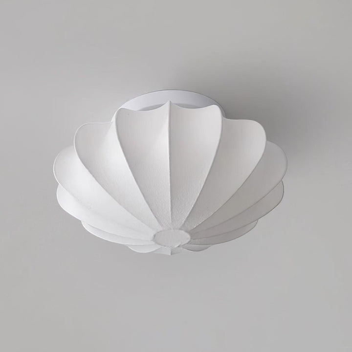 Solara Plafonnier Tissu Coquillage Sculptural Élégant - Neutralighting