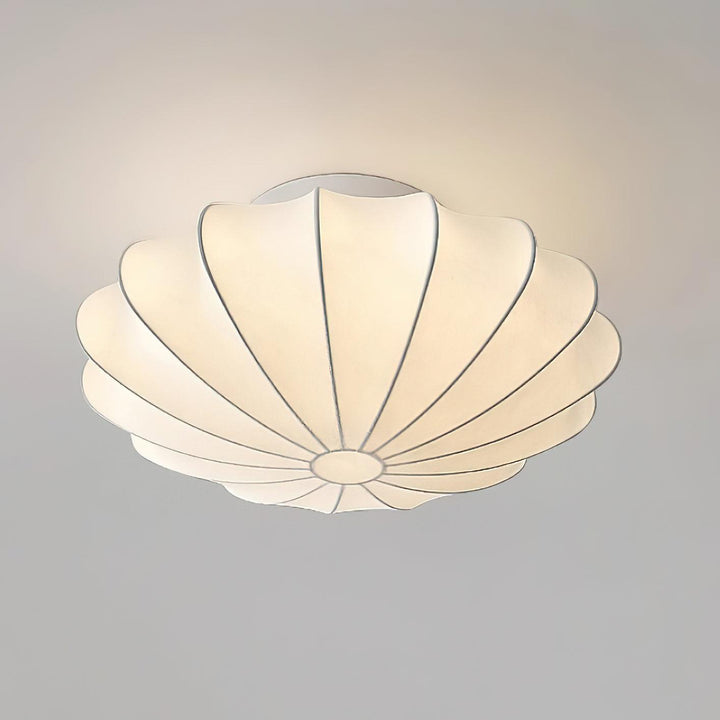 Solara Plafonnier Tissu Coquillage Sculptural Élégant - Neutralighting
