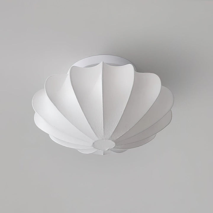 Solara Plafonnier Tissu Coquillage Sculptural Élégant - Neutralighting