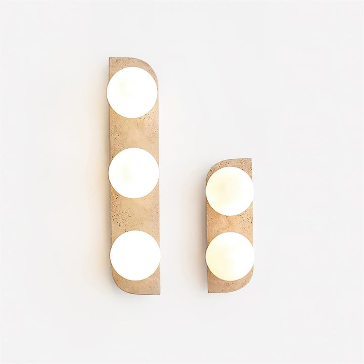 Aurorace Applique murale Travertine Plug-In avec deux globes en verre Soft Glow - Neutralighting