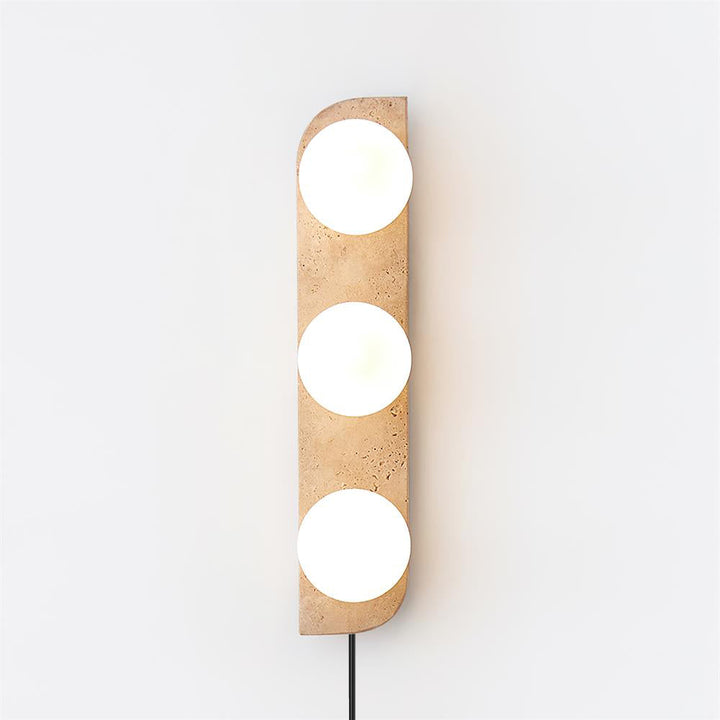 Aurorace Applique murale Travertine Plug-In avec deux globes en verre Soft Glow - Neutralighting