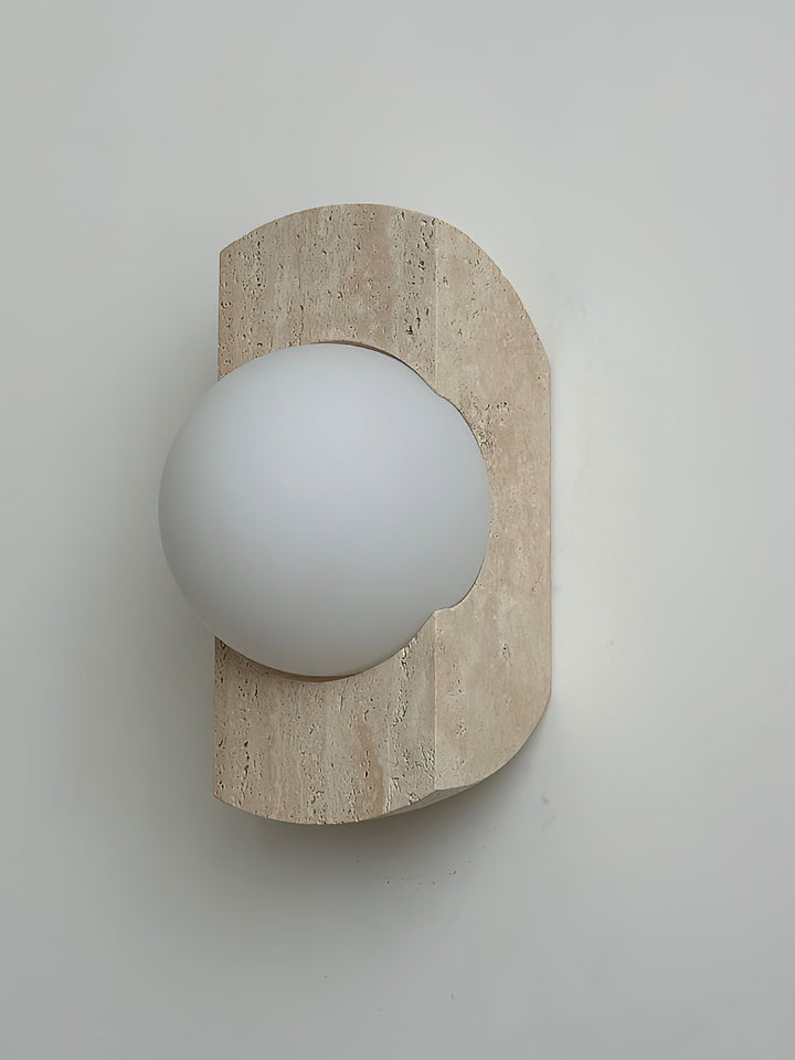 Umaris Lampe Murale Moderne Minimaliste en Verre et Travertin - Neutralighting