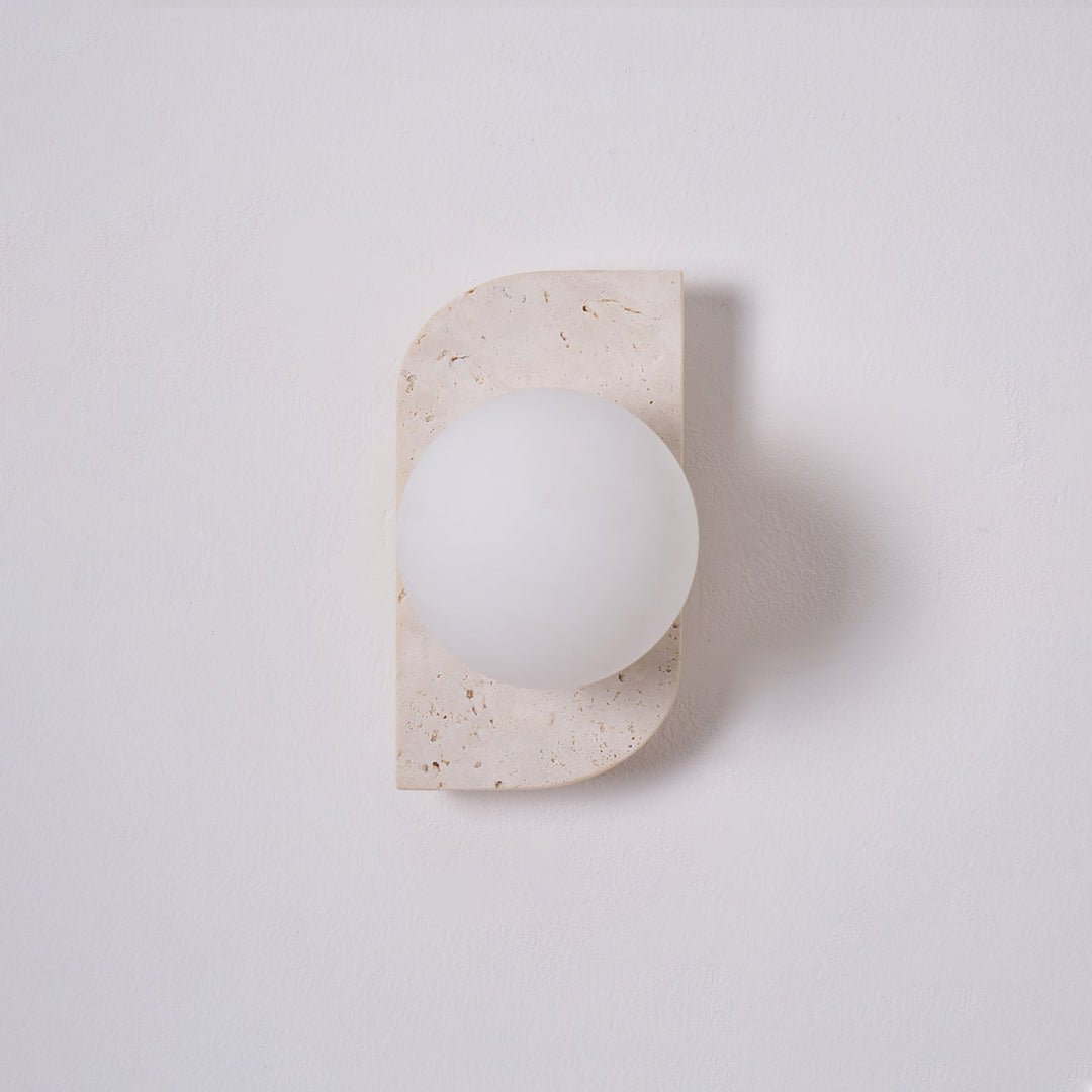Zophaor Minimalist Travertine Plug-In Wall Light - Neutralighting