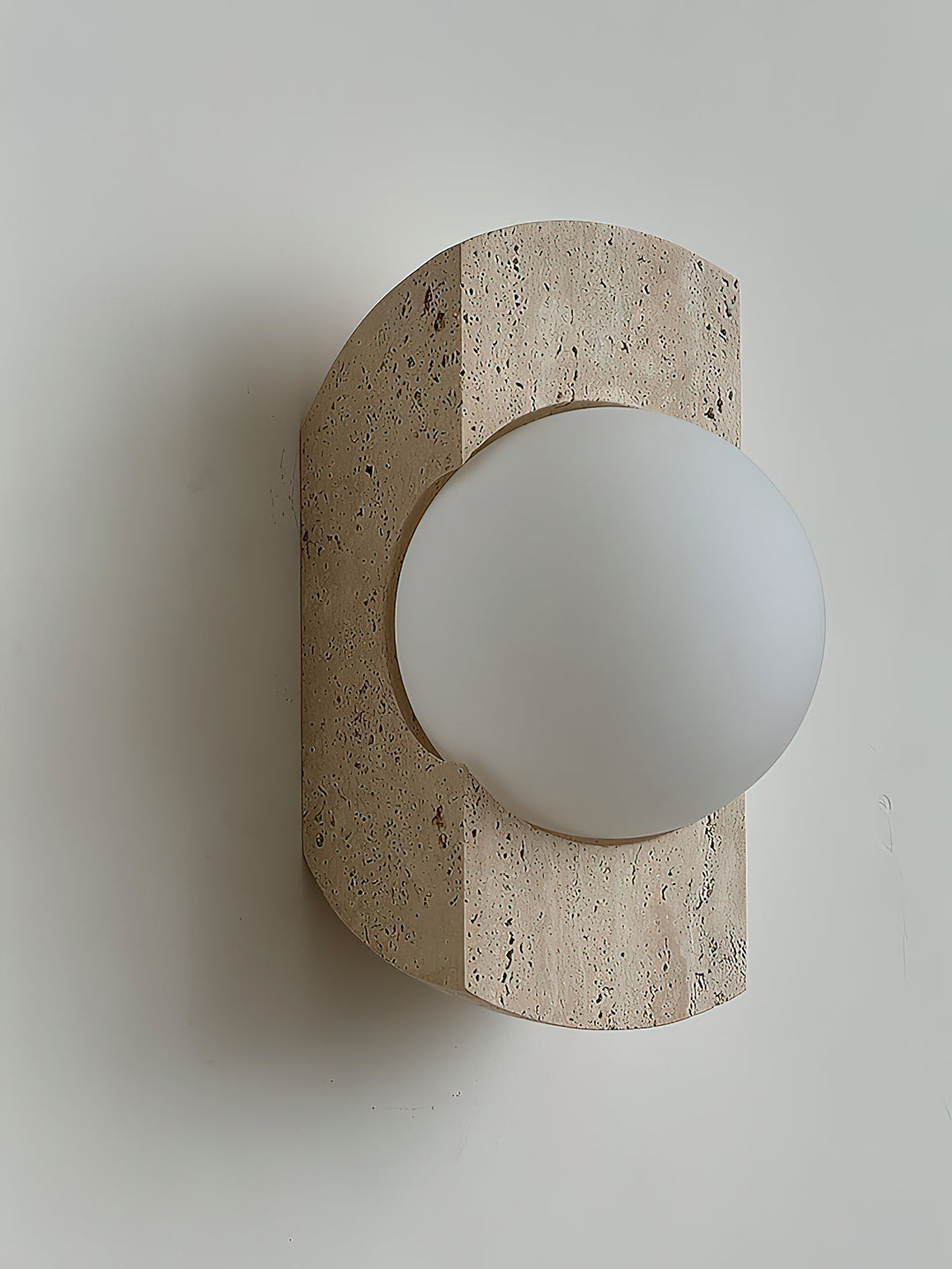 Umaris Lampe Murale Moderne Minimaliste en Verre et Travertin - Neutralighting
