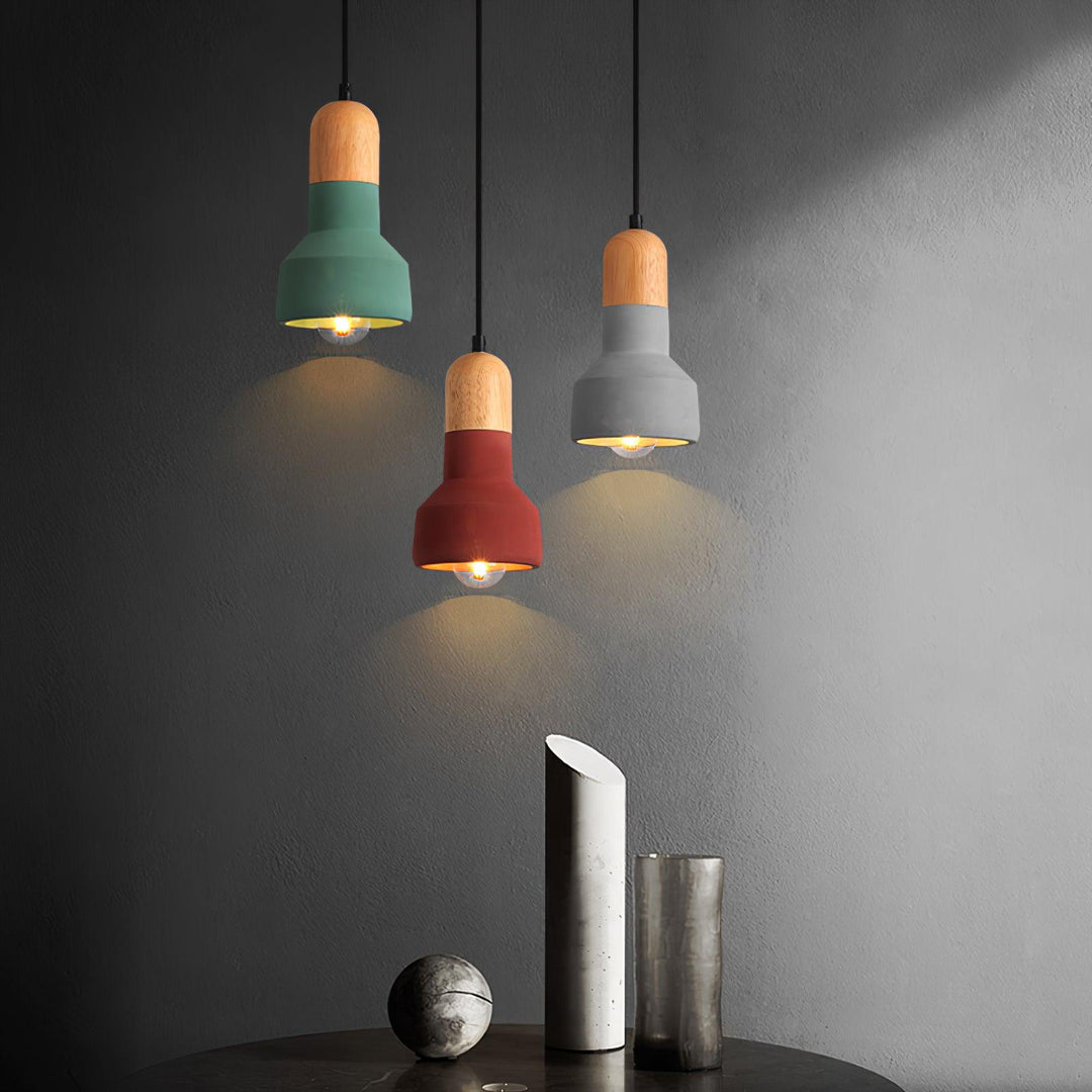 Trio Suspension Rustique en Bois - Neutralighting