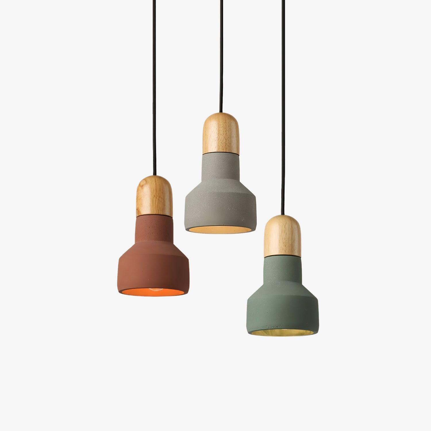 Trio Suspension Rustique en Bois - Neutralighting