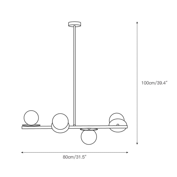 Evvararis Lustre Moderne Minimaliste en Laiton et Verre - Neutralighting