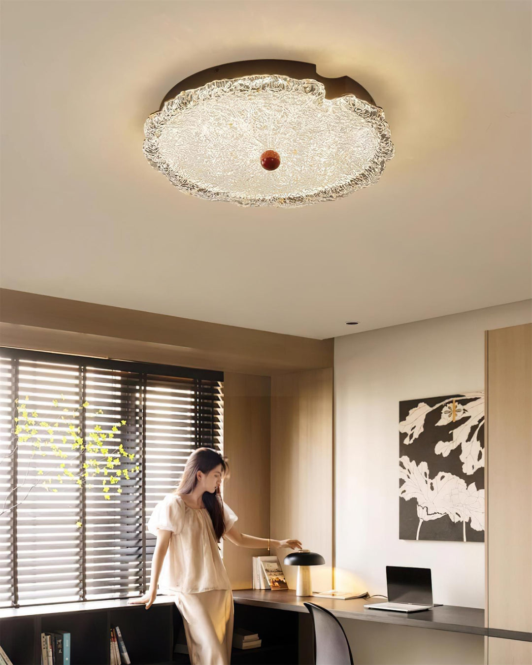 Gialo Lampe Plafonnier en Verre Texturé - Neutralighting