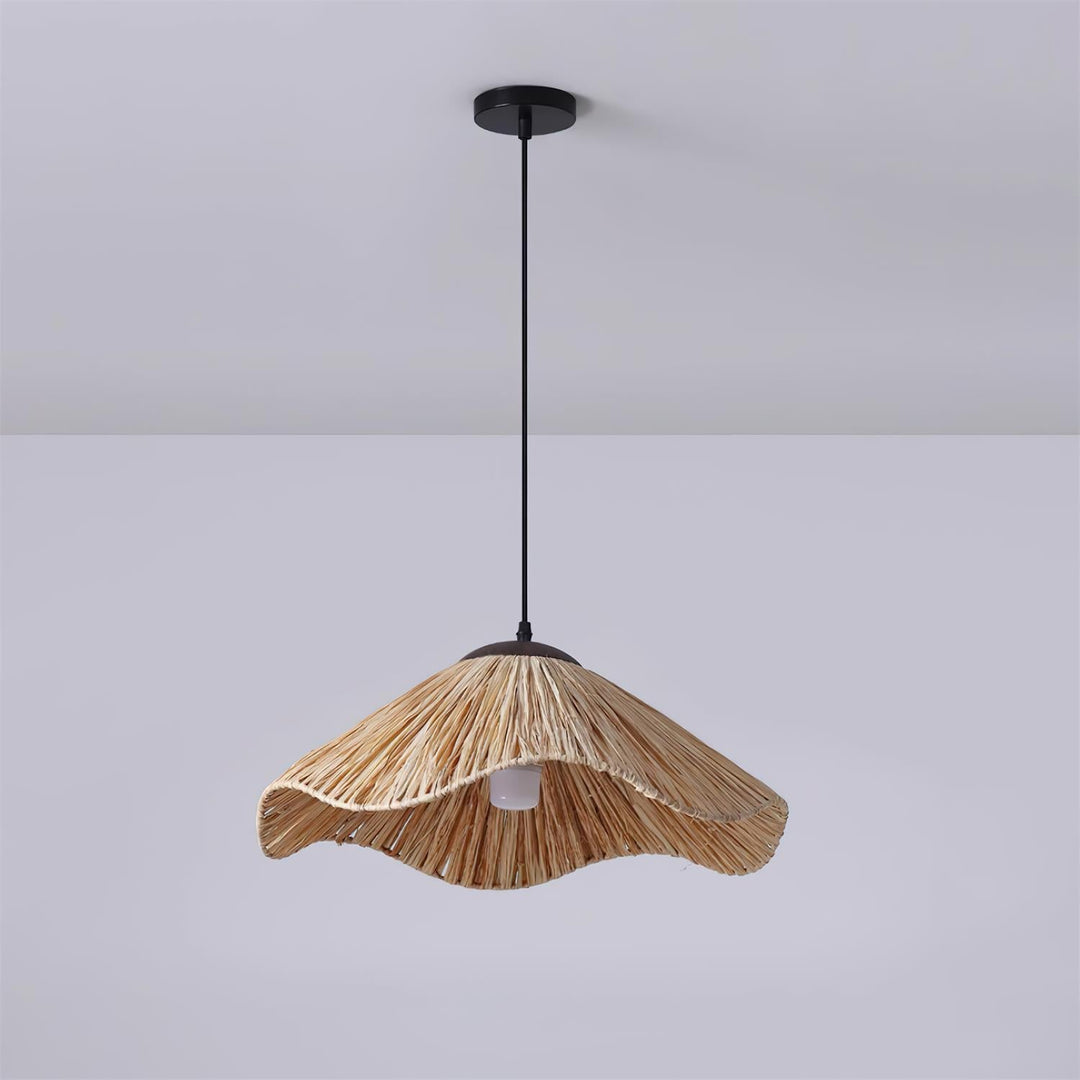 Nikita Lampe Pendante Rattan Organique Ondulée - Neutralighting