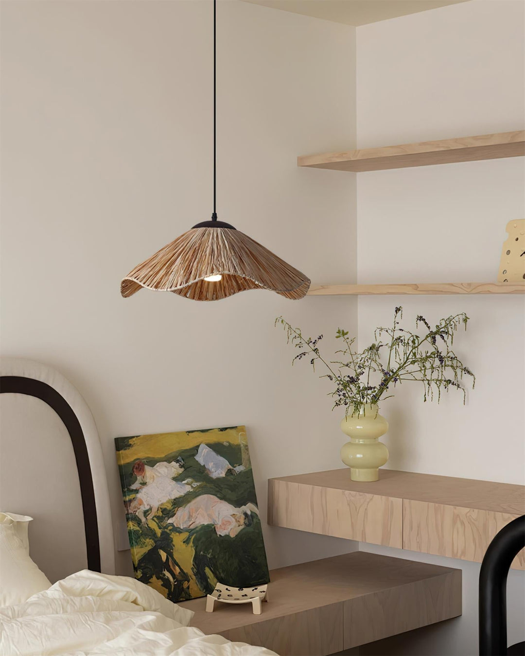 Nikita Lampe Pendante Rattan Organique Ondulée - Neutralighting