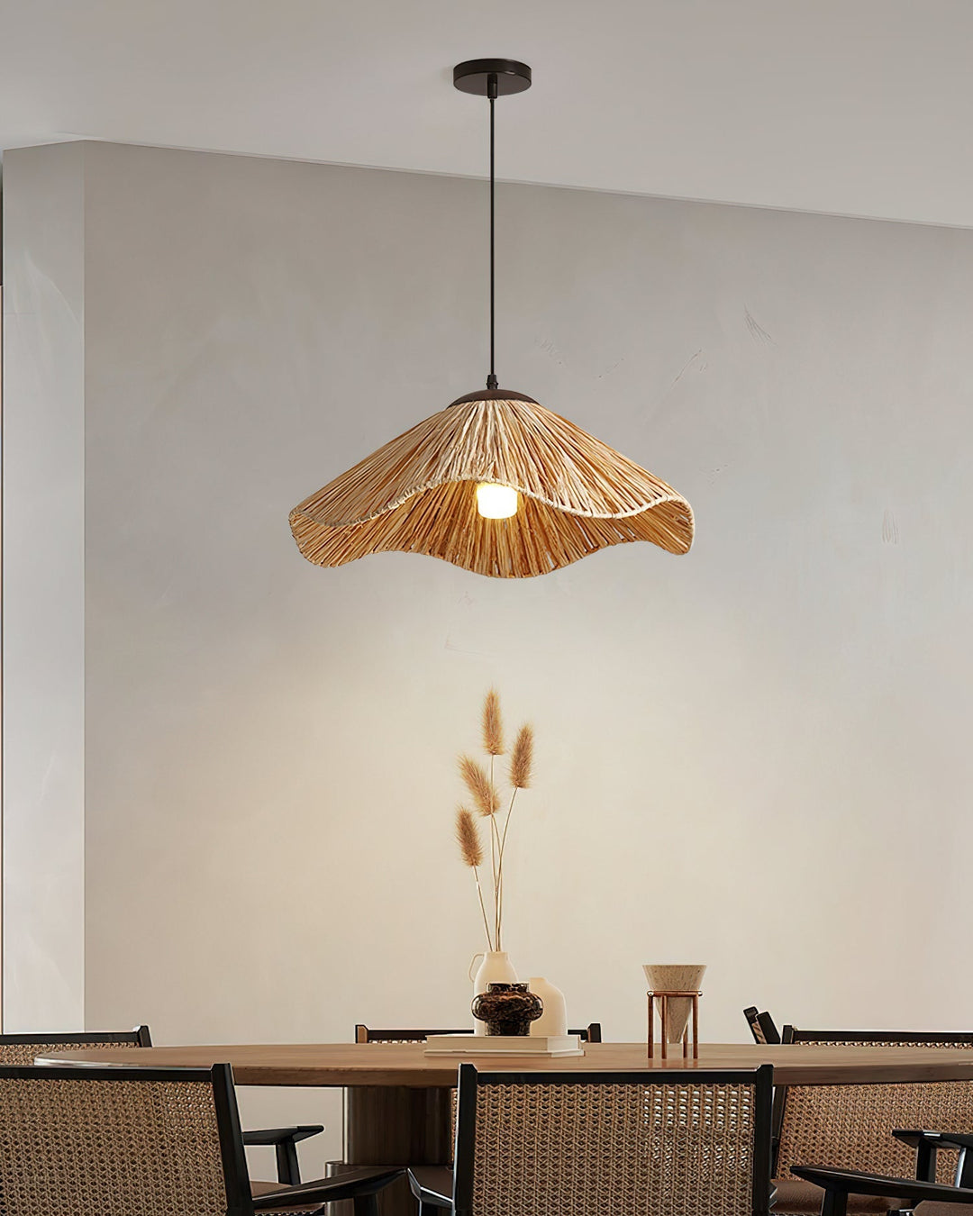 Nikita Lampe Pendante Rattan Organique Ondulée - Neutralighting