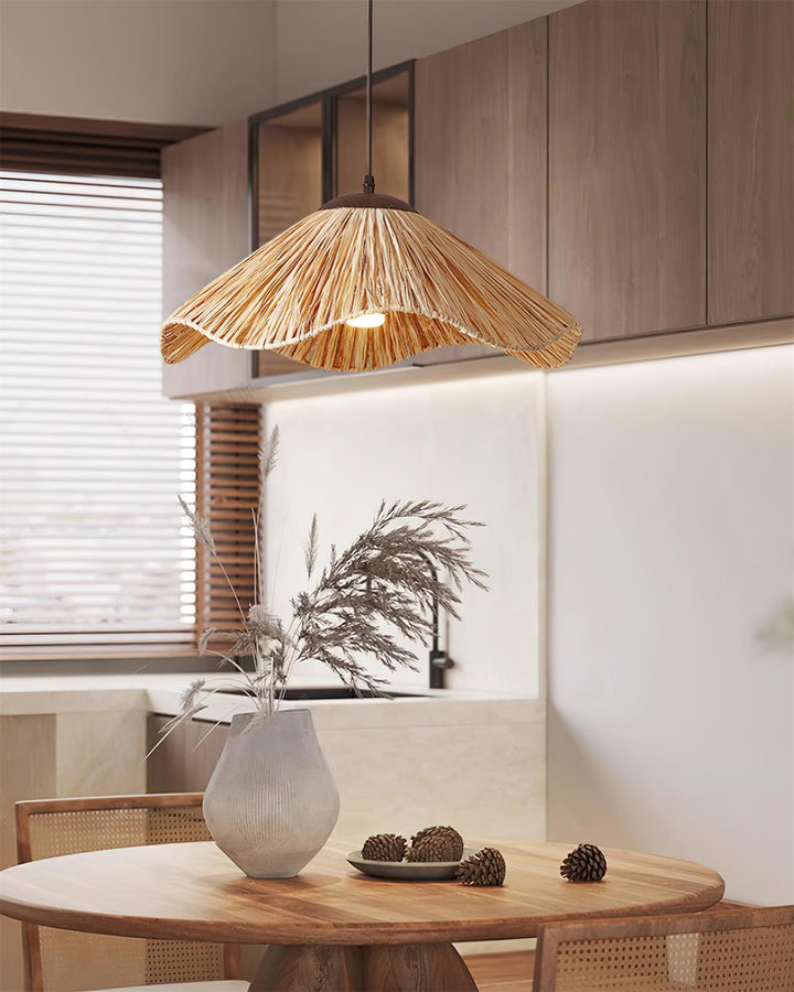 Nikita Lampe Pendante Rattan Organique Ondulée - Neutralighting