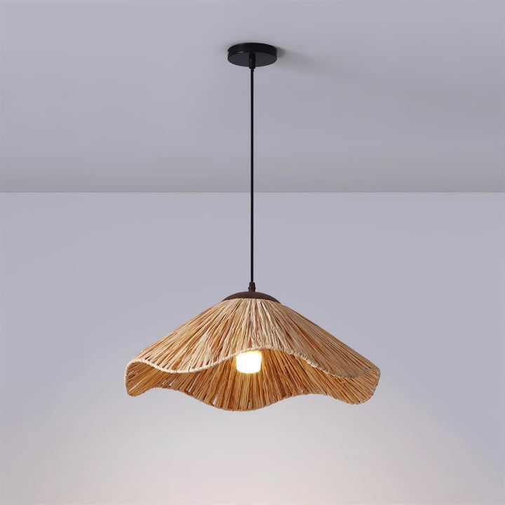 Nikita Lampe Pendante Rattan Organique Ondulée - Neutralighting