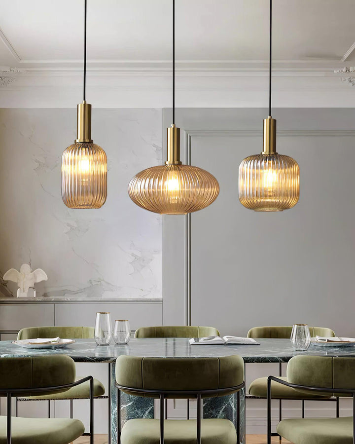 Elara Lampe Pendante Élégante à Rayures - Neutralighting