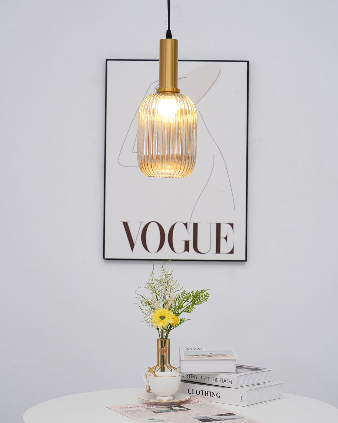 Elara Lampe Pendante Élégante à Rayures - Neutralighting