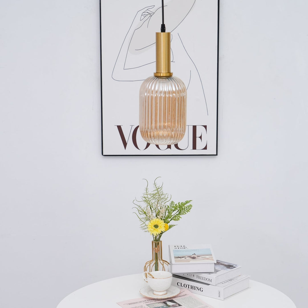 Elara Lampe Pendante Élégante à Rayures - Neutralighting