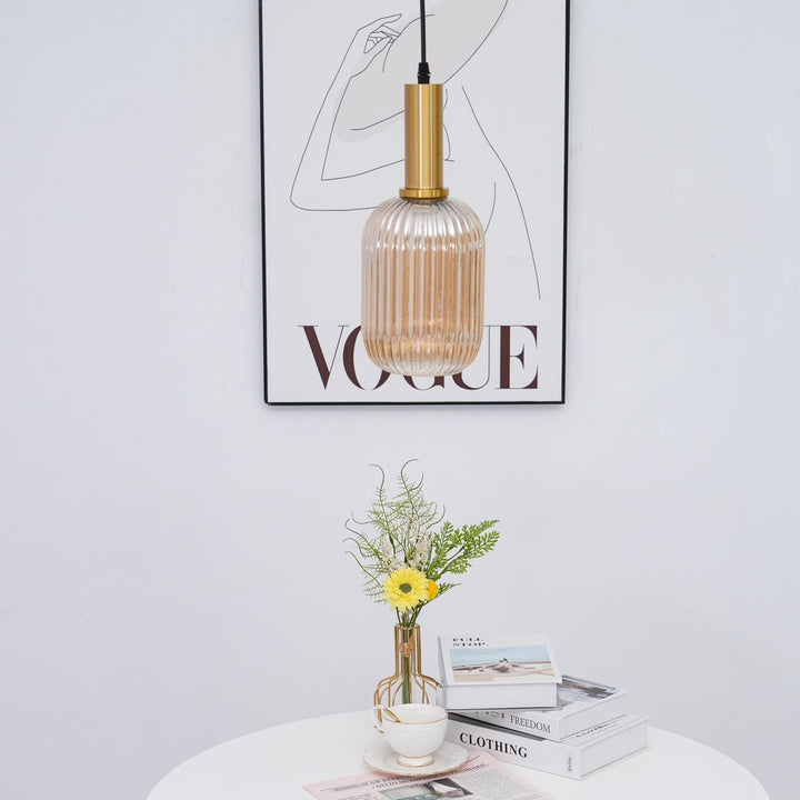 Elara Lampe Pendante Élégante à Rayures - Neutralighting