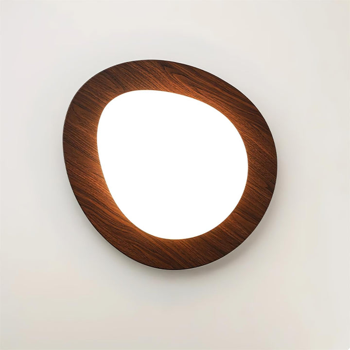 Plafonnier Bois Acrylique Ovale Ombre Minimaliste Naturel - Neutralighting